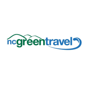 Ncgreentravel logo with green mountains and a blue swoosh under the word ‘travel’ on a white background.