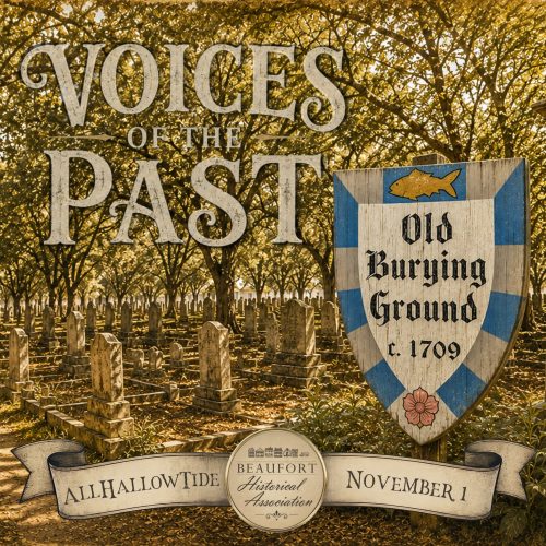 Old cemetery with gravestones, historic sign, and text about Import placeholder for 33721 event on November 1.