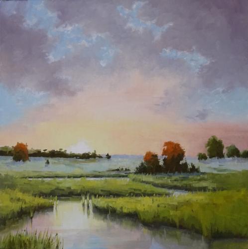 SOLD, Serenity at Sunset 2, 12x12, Oil, $245